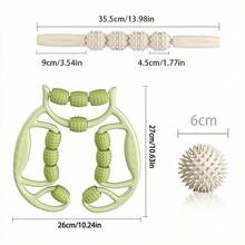 1 件滚轮按摩器、腿部揉捏和放松设备，带 PP 滚轮、瑜伽滚轮，用于大腿肌肉放松健身器材健身房配件、运动、健身房、家庭锻炼、按摩器、按摩瑜伽训练设备 U 型普拉提肌肉放松滚轮