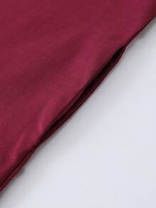 Elegant Moroccan Traditional Style Muslim Men's Kaftan Robe Gandoura Middle Sleeve Thobe For Prayer Traditional Islamic Weddings Wear Festivals Cultrual Clothing North Africa Traditional Islamic Long Robe - Red - View 7