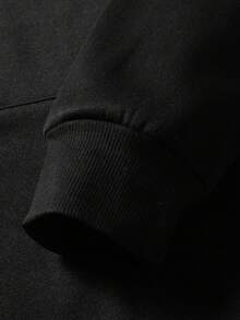 Zrgoth动漫风格！男士抓绒连帽衫，新款秋冬街头时尚印花套头卫衣 - 黑色 - 查看 9