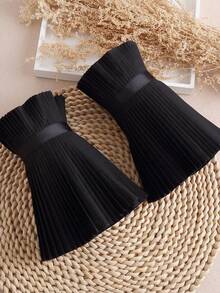 1 Pair Chiffon Ruffle Sleeve Cuffs, Suitable For Daily Wear