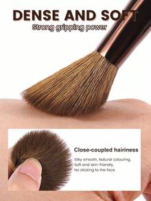 MAANGE 1/2/6件套专业化妆刷套装，可重复使用便携式化妆刷，包括散粉刷、腮红刷、遮瑕刷、修容刷、鼻刷、细节刷、粉底刷，适用于液体化妆品，适合日常面部彩妆，赠品 - 咖啡棕 - 查看 10