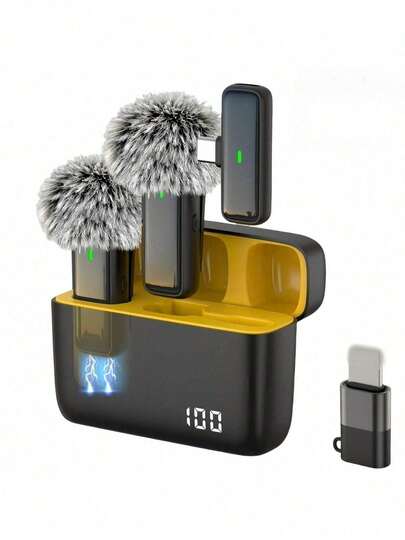 Micrófono inalámbrico de clip, compatible con smartphones iOS/Android, micrófono de grabación profesional con cancelación inteligente de ruido, perfecto para grabación de video, transmisión de juegos, entrevistas, vlogging, etc.