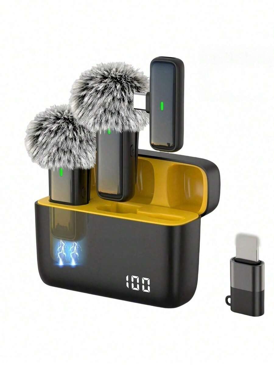 Micrófono inalámbrico de clip, compatible con smartphones iOS/Android, micrófono de grabación profesional con cancelación inteligente de ruido, perfecto para grabación de video, transmisión de juegos, entrevistas, vlogging, etc.