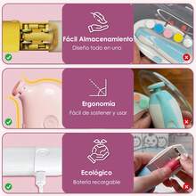 ANTSAY lima de uñas electrica, corta uñas adulto electrico,cuidado de uñas mujer, juego de cortaúñas 6 en 1, con cable de carga USB, bajo nivel de ruido, para niños y niñas de todas las edades - Amarillo - Ver 6