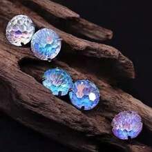 SENLANSP 1pc Luxury G23 Titanium Internally Threaded Dermal Anchor With Synthetic Opal Centered Rose, Perfect Gift, Hypoallergenic, Comfortable Wear