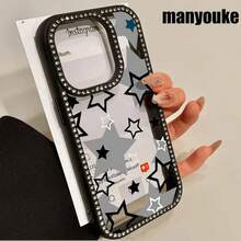 Funda 3 en 1 con diseño de cinco puntas y doble cara con tachuelas, compatible con las series 16 Pro, 16, 15 Pro, 14, 14 Plus, 14 Pro, 13, 13 Pro, 12 Pro y 11 Pro. Suave y resistente a caídas y manchas, ideal tanto para hombres como para mujeres. Incluye adornos. - Blanco - Ver 4