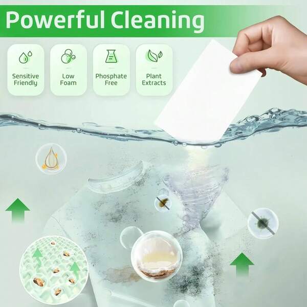 OBOVAY 120pcs Laundry Detergent Sheets, Powerful Stain Removal, Pleasant Fragrance, Concentrated Cleaning & Antibacterial Formula, For Fabrics, Essential Laundry Product, Suitable For Business Travel, Outdoor Activities, Camping, Dorm Life And Household Cleaning