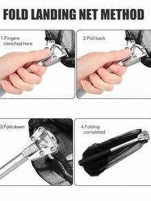 1 件伸缩手柄钓鱼抄网，有多种淡水尺寸可选，适合男士和女士，可伸缩 40-63 英寸，可折叠，耐用尼龙网，适合鳟鱼、鲤鱼和咸水钓鱼 - 白色 - 查看 8