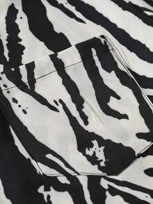 Men's Hawaiian Zebra Print Shirt Button Up Short Sleeve Collar Animal Print Shirt Tops Cheetah Print Topshalloween - 豹紋綠 - 查看 7