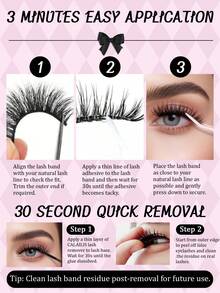 10 对柔软蓬松 3D 仿貂皮睫毛，天然手工戏剧假睫毛，化妆浓密假睫毛 - 黑色 - 查看 8