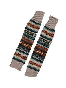 1 双波西米亚风格加厚露指臂套，秋冬