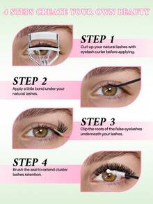 640PCS 20D40D60D80D Cluster Lashes Kit High Capacity Individual Lash Clusters 9-16mm Mixed D Curl Effect Natural Look Wispy Soft And Comfortable False Eyelashes Long-Lasting Individual Lashes Kit With Lash Bond&Seal And Tweezers And Lash Brush - màu đen - Xem 6