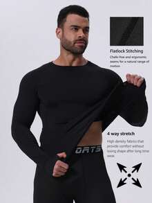 Winter Thermal Underwear Set For Fitness, Outdoor Sports, Hiking, Hunting, Skiing - Includes Fleece Thermal Shirt, Compression Tights, Long Sleeve T-Shirt, Pants For Running, Basketball, Cycling, Men