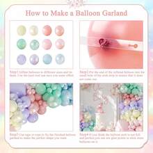 Pastel Rainbow Balloon Garland Arch Kit 126Pcs Double Stuffed Pearl Pink Blue Yellow Peach Purple Turquoise Clear Balloons For Birthday Party Product Shower Gender Reveal Easter Spring Day Decorations