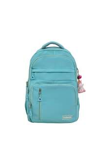 1 Pezzo Zaino scolastico classico e di base alla moda con cerniera e tinta unita, con scompartimento per computer portatile, zaino versatile, borsa sportiva premium e resistente, con cinghie regolabili e tasche multiple spaziose, leggero e portatile con cerniera doppia, perfetto per escursioni e viaggi, scuole medie e superiori, università