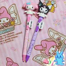 Sanrio Sanrio Cartoon aufblasbare Kugelschreiber Hello Kitty Kuromi Cinnamorol Cartoon Kugelschreiber mit beweglichem Arm zum Schreiben, Schreibwaren (Aufkleber "Probieren Sie mich" nicht enthalten)