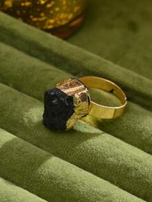 1/5/10/20 件天然原始水晶石可调节开口戒指，手工珠宝，优雅度假风格，独特礼物，不对称纹理（什锦宝石） - 彩色 - 查看 21