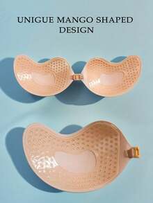 2 Pairs Reusable Lift-Up Invisible Bras, Backless Design, Suitable For All Seasons - Multicolor - View 5