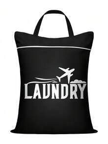 Waterproof Airplane Pattern Laundry Bag, Adjustable Handle And Zipper Closure, Polyester, Washable, Ideal For Travel, Gym, Yoga, Home Use, Fashionable "Laundry Bag" Design, Red, Green, Gray, Black, Laundry Room Accessory, Gym Bag, Casual Style, Smooth Texture - Multicolor - View 23