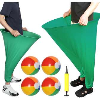 Granny Pants Yard Game, Oversized Granny Pants Outdoor Game With 4 Bouncy Balls And 1 Pump, Yard Party Family Reunion Games & Team Games For Adults