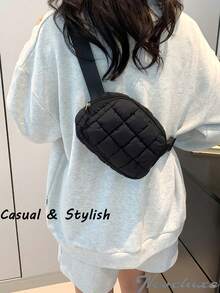 Quilted Puffy Waist Bag, Fashion, Super Comfy, Adjustable Crossbody Bag, Suitable For Women, Perfect For Running, Shopping, Hiking And Workout Organizer Storage Storage Bag Organization,Crossbody Bags For Autumn And Winter, Gifts For Thanksgiving, Christmas, Birthdays, And Other Holidays, Fashionable Waist Bags - 彩色 - 查看 9