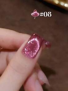 NAI SHI Nail Polish 12ML Capacity, 2025 Autumn And Winter Season, New Year New Gift, Sparkling Galaxy Crushed Diamond Rose Red, Night Cream Autumn Purple Gold Crystal Cat Eye Gel Nail Polish. Suitable For All Seasons, Translucent Cat Eye Magnetic Nail Beauty. - Multicolor - View 15