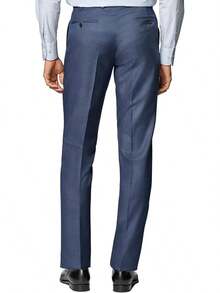 Men's Cozy Expandable Waist Dress Pants| Stretch Weave Work-To-Weekend Pants - Lce Blue - View 2