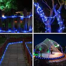 Solar Rope Lights,  LED Solar String Lights, 8 Modes Waterproof Solar Powered Outdoor Light, Flexible Clear Tube Light For Garden Backyard Patio Deck Pool Tree Decor - Blue - View 10