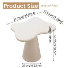 Guyii Cream White Butterfly-Shaped Side Table, Irregular End Table, Modern Sofa Table For Living Room, Bedroom, Easy Assembly - White - View 7