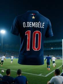 Blue Dembele 10 Soccer Shirt For Men National Team Fan Gear - 深藍色 - 查看 2