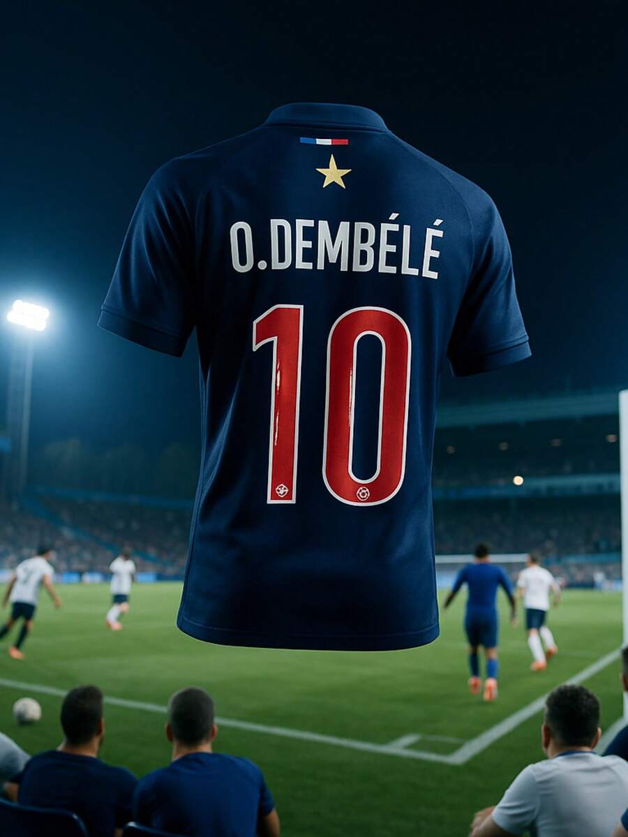 Blue Dembele 10 Soccer Shirt For Men National Team Fan Gear - Dark Blue - View 1