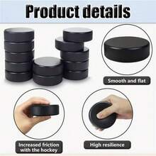 1pc Rubber Curved Hockey Puck, Curved Hockey Ball - Stackable Foam Core With Rubber Surface, For Indoor/Outdoor/Tabletop Use - Suitable For Street, Roller, Floor Hockey Training - Durable For Youth, Adult, Home, School, League, Recreation Play, Smooth Textured Grip, Suitable For Indoor Practice And Classic Training, Black, Practice Equipment, Stylish Ball Design, Durable Structure