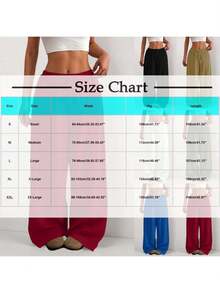 Women's Trousers Drawstring Elastic Waist Soild Color Loose Wide Leg Pants With Pockets - Light Grey - View 5
