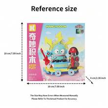 Sanrio 花车游行系列积木套装 - 学生益智玩具、生日礼物、Hello Kitty 和 Kuromi 积木；Sanrio 的可爱超级明星邀请您一起来（动态 EDM - Hangyodon） - 彩色 - 查看 5