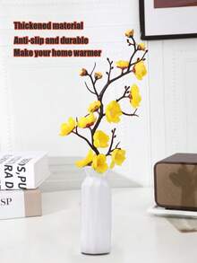 1pc White Plastic Vase, Decorative Vase For Artificial Flowers, Simple Summer Decor For Living Room, Dining Table, TV Cabinet, Suitable For Living Room, Dining Table, Bedroom, Wedding, Modern Minimalist Desktop Decor - White - View 8