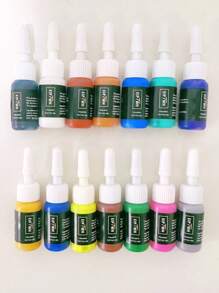 14 色纹身墨水套装，每瓶 0.5 盎司（15 毫升），专业纹身墨水，适合纹身艺术家和专业人士
