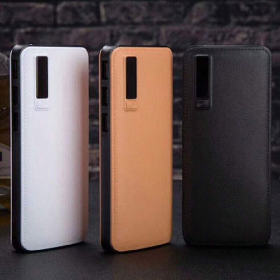 Banco de energía portátil de gran capacidad con textura de cuero 10000mAh universal para teléfonos móviles regalo - Negro - Ver 1