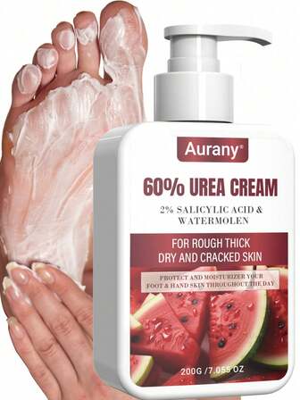 Honey Peach Urea Cream 60% + 2% Salicylic Acid 200G, Intensive Urea Foot Cream For Dry Rough Cracked Skin, Exfoliating Softening Deep Repair Moisturizing Formula, Foot & Heel Care For Feet Knees Hands, Strong Hydration & Skin Renewal, Christmas & New Year Gift