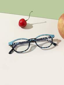 1 pieza Gafas cuadradas de marco de acrílico para adolescentes de 14 a 16 años, con estampado de leopardo bohemio de moda, sin receta, perfectas para uso diario y accesorios de viaje