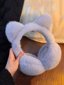 1pc Foldable Winter Warm Ear Muffs, Solid Color Plush Ear Covers, Cold Protection For Cycling, Outdoor Sports Cold Proof Earmuffs,Students, As Gift For Men & Women Fall - Multicolor - View 4