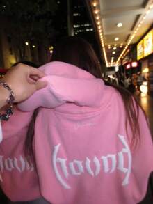 European And American Hooded Foam Printed Sweatshirts On The Streets. New Hooded Pullover Sweatshirts Are Available For Both Men And Women In Autumn And Winter - 粉色 - 查看 6