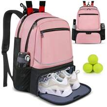 New Zipper Closure Tennis Backpack Large Capacity Reversible Tennis Racket Carrying Bag Strong With Shoe Pocket