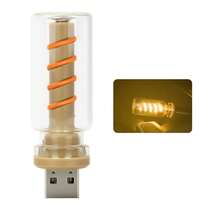 1pc Car USB Glass Decorative Ambient Light LED Spiral Atmosphere Light High-Brightness Lighting Neon Light For Car Home Decoration Light