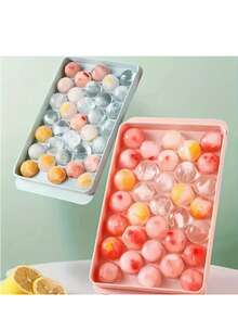 1 件 33 腔蓝色冰球制作模具带盖，冰箱冰块托盘用于制作鸡尾酒饮料冷冻球 - 彩色 - 查看 12