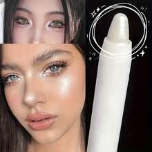 1pc Pearl White Eyeshadow Pencil, Highlighter Eyeshadow Stick, Smooth Shimmery, Waterproof & Long-Lasting Everyday Eye Makeup