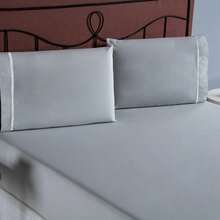 Queen Size 4-Piece Sheet Set, 400 Thread Count Cotton - 灰色的 - 查看 5