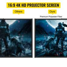 Tripod Projector Screen With Stand 90 Inch 16:9 4K HD Projection Screen Stand Wrinkle-Free Height Adjustable Portable Screen For Projector Indoor & Outdoor For Movie, Home Cinema, Gaming, Office - Black and White - View 2