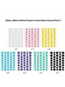 1400/560/280/40 pezzi Adesivi a forma di stella, adesivi decorativi per Ognissanti e Natale, adesivi a stella colorati, adatti per decorazioni per feste, decorazioni per foto di vacanze, decorazioni per il viso (solo per decorazione, non per il trucco) 1200/480/240, trucco, economico, decorazione per la stanza, vanità, viaggio, camera da letto, accessori per il trucco, economico, regalo di Natale, trucco, strumenti per il trucco, merci economiche, regalo, regalo per le donne, regalo di Natale - Multicolore - Visualizzare 17