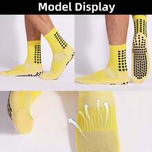 10/6/4/1 Pair, Anti-Slip Dispensing Mid-Calf Football Socks, Sport Socks With Enhanced Grip - Moisture-Wicking, Breathable Fabric - Non-Slip Soccer Ideal For Football, Basketball & Running, Grip Socks For Enhanced Control, Premium Football Accessories & Must-Have Soccer Accessories For Players