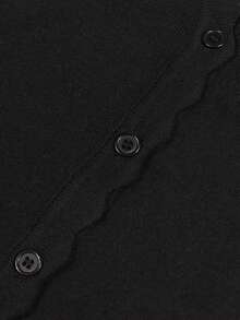Cropped Sweaters For Women Long Sleeve Button Down Sweater,Fall - Black - View 10